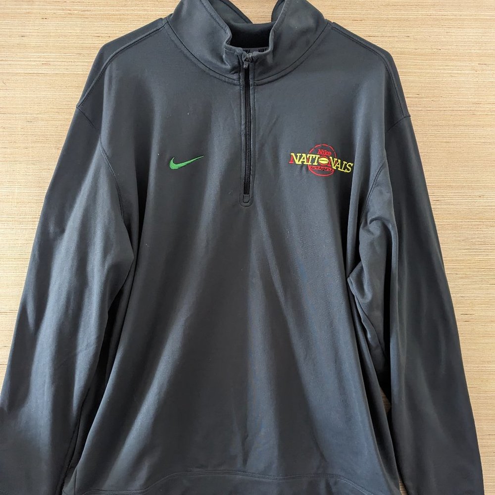 Nike Dri Fit Mens Half Zip Pullover Gray XL Polyester EYBL Basketball Swoosh